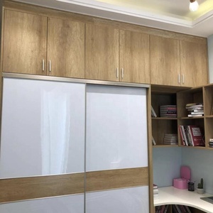 פשוט עיצוב לבן בצבע עץ ארון נייד ארון עם פינת מדף ספרים - Product Image 3