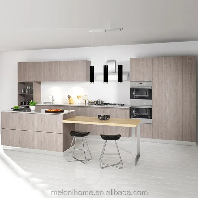 Modern recém modular armário de cozinha do pvc design de interiores