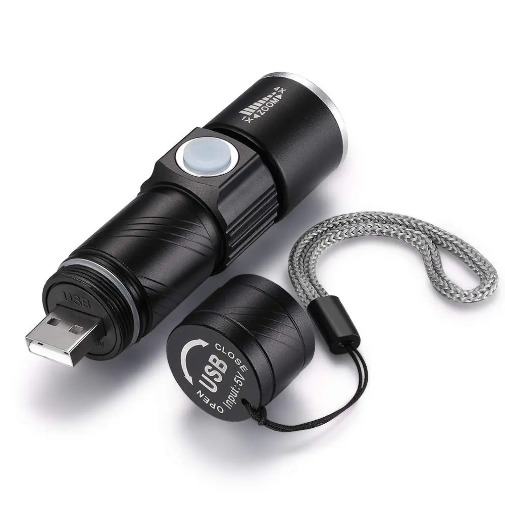 Mini USB Rechargeable Bike Bicycle LED Flashlight Waterproof