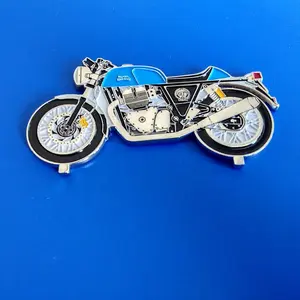 metal zinc alloy motorcycle motorbike enamel pin badge with base