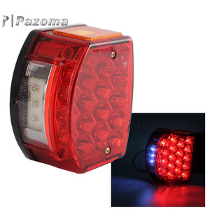 Moto LED 12V boîtier noir lentille rouge feu arrière feu stop feu d'avertissement pour Minsk 125cc Carpates <span class=keywords><strong>50cc</strong></span> - Product Image 2