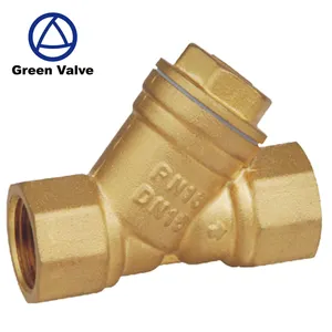 Màu xanh lá cây Guten-Top cơ thể Đồng Y-van Loại chất lượng Cao Bán Buôn bằng đồng giá Y-lọc brass kiểm tra van