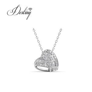 Set di lusso da sposa cuore di moda calda impreziosito da cristalli <span class=keywords><strong>Swarovski</strong></span> placcato oro 18k dasini Set di gioielli da donna - Product Image 5