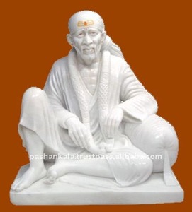 Estatua de Lord Sai Baba, estatua de mármol blanco - Product Image 1