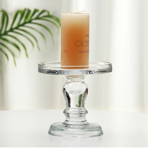 Baluster Stem Hurricane Glass Candleholder