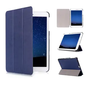 DELL'UNITÀ di elaborazione di cuoio Tri-fold staffa ultra sottile di vibrazione della copertura della cassa tablet per Samsung Galaxy TAb S2 8.0 pollici SM-T710 t715 T713 T719