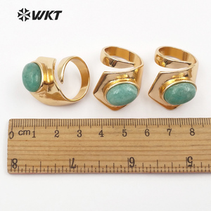 WT-R310 Wholesale Metal Electroplated Stone <strong>Ring</strong> Adjustable <strong>Rings</strong> Geometric Shape Elegant for <strong>Jade</strong> <strong>Rings</strong> - Product Image 6