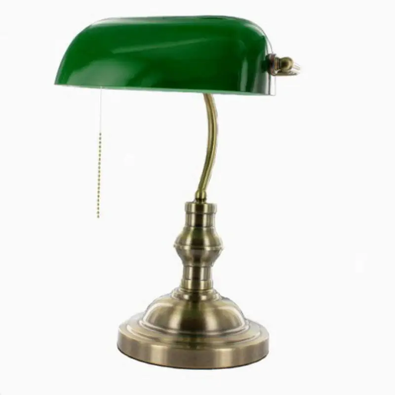 Klassische vintage lampe grün banker lampe schatten tisch lampe