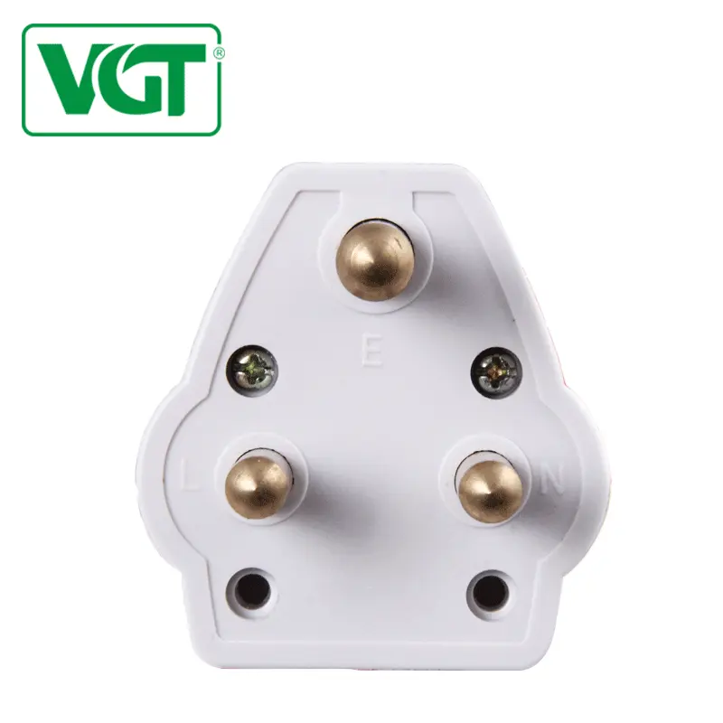 VGT Pure-solid-pin Brass 3 Pin 15A Electrical Mid Asia Plug Adapter On Sale