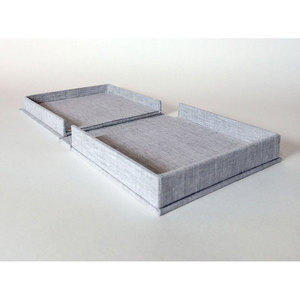 Custom Logo Bookcloth Linen Fabric <strong>Covered</strong> Clamshell Gift Packaging <strong>Box</strong> - Product Image 6