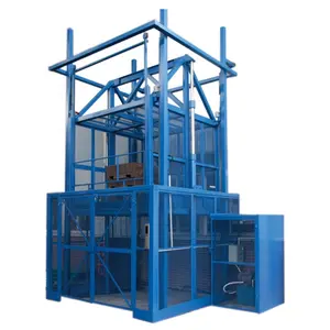 Hanmoke Outdoor Indoor Vertical Rail Freight Elevator Platform Hydraulic Warehouse Cargo Lift