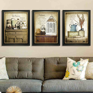 Medern American Village lienzo enmarcado, arte de la pared para la decoración casera - Product Image 4