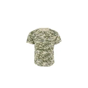 KMS Combinaisons d'entraînement respirantes à séchage rapide personnalisées T-shirt de camouflage tactique à manches courtes 100% coton avec col en O Style formel