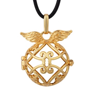 Bijoux populaires, boule mexicaine <span class=keywords><strong>Bola</strong></span> plaquée <span class=keywords><strong>or</strong></span>, aile d'ange avec un élégant bouquet de clochettes, pendentif cage <span class=keywords><strong>Bola</strong></span> - Product Image 6