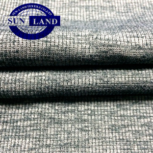 Sợi Nhuộm Melange May Cuff Hem Chất Liệu Quần Áo 95 <span class=keywords><strong>Polyester</strong></span> 5 Spandex 2*2 Vải Đan Sườn - Product Image 3