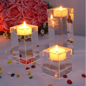 Di vendita superiore del prodotto di vetro supporti di candela di cristallo con <span class=keywords><strong>souvenir</strong></span> di nozze - Product Image 2