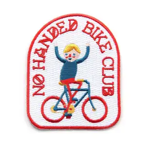 factory produced custom ready made bike embroidered patches wholesale for clothing