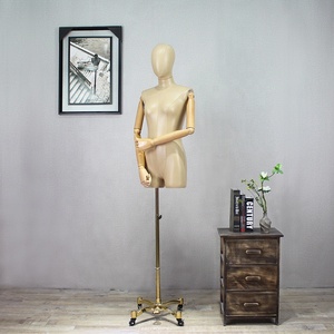 Vente en gros de robe pour <span class=keywords><strong>femme</strong></span> en cuir PU recouvert du demi-haut du corps Mannequins en forme de <span class=keywords><strong>buste</strong></span> <span class=keywords><strong>avec</strong></span> tête et bras en bois - Product Image 5