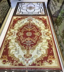 Bonito diseño de porcelana decorativa dorada de musulmanes alfombra con resplandor de luz