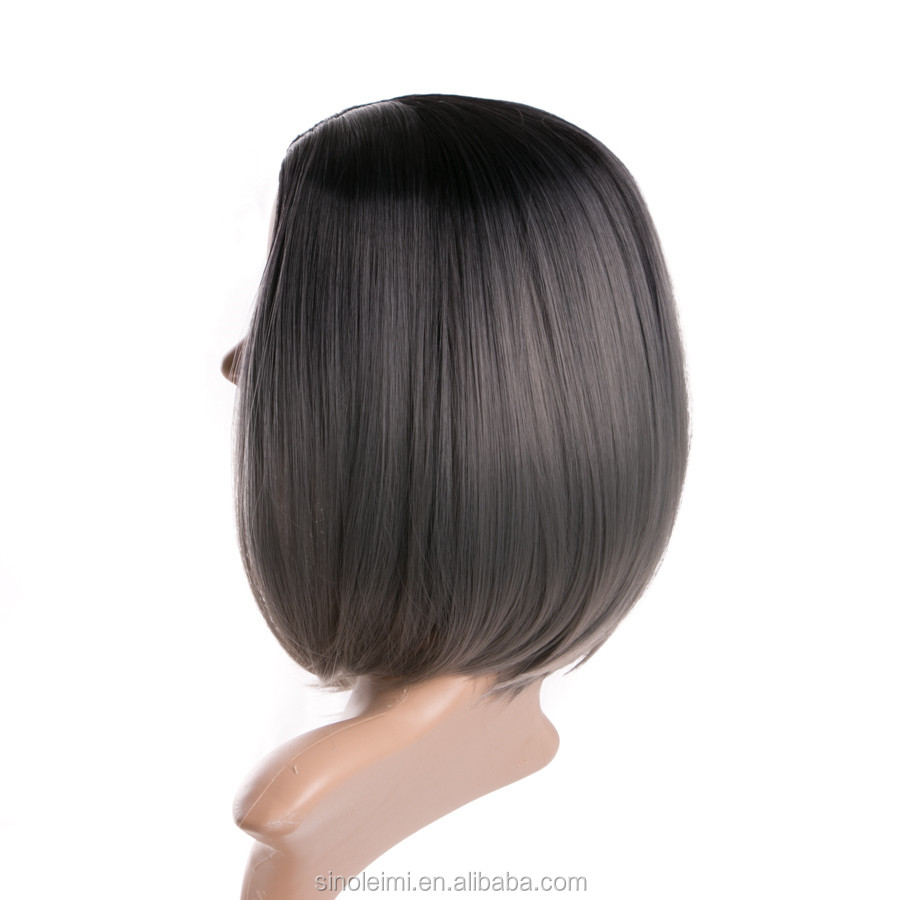 Aimole Kurzhaar-Perücke Yaki Straight – Pilzkopf, Schwarz (1B), Aus Japanischem Kanekalon