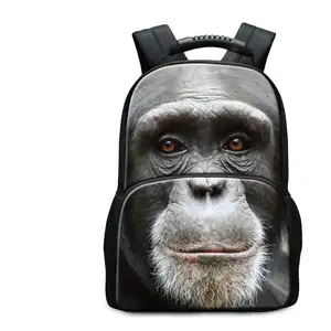 Kühlen Gorilla 3D Drucken Primär Studenten Schule Tasche Teenager Mädchen Im Freien Rucksack Laptop Computer Zurück Pack für College Erwachsene