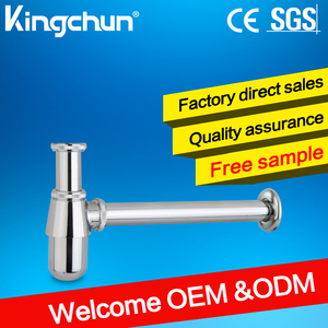 Siphon de lavabo a tube <span class=keywords><strong>plongeur</strong></span> reglable - laiton chrome - Product Image 1