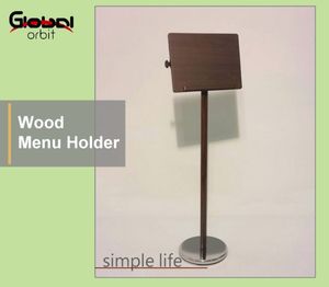 Soporte de Mesa Ajustable para Menú de Restaurante GO-2208 de Global Orbit, en Madera de Nogal - Product Image 2