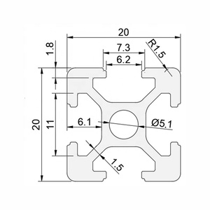 Vente en gros 2020 profilé d'<span class=keywords><strong>extrusion</strong></span> d'aluminium de série 6000 avec service de coupe pour les applications d'imprimante 3D - Product Image 4