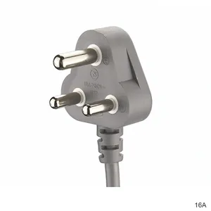 SABS Approval AC Power Cord 16A 250V Electric Extension Cable 3 Pin South Africa Electrical Plug With IEC C13