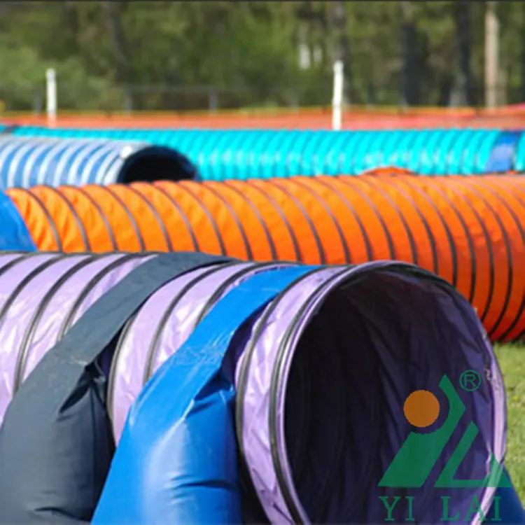 Tunnel flexible coloré de chien pour jeux d'entraînement, tunnel pour chiens