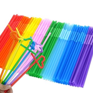 Disposable Drinking Plastic Straws,Long Flexible Drinking Straws,Multi Colored Flexible Cocktail Straws
