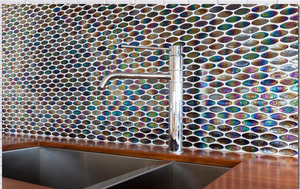 Mosaïque <span class=keywords><strong>de</strong></span> verre ronde pour sol et mur <span class=keywords><strong>de</strong></span> <span class=keywords><strong>salle</strong></span> <span class=keywords><strong>de</strong></span> <span class=keywords><strong>bain</strong></span>, motif <span class=keywords><strong>de</strong></span> mosaïque décoratif - Product Image 3