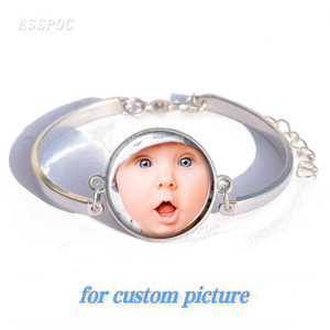 Custom Photo <strong>Bracelet</strong> for Women Men Birthday Gift Anniversary Present - <strong>Personalized</strong> DIY <strong>Name</strong> Jewelry Silver Fashion Bangle - Product Image 2