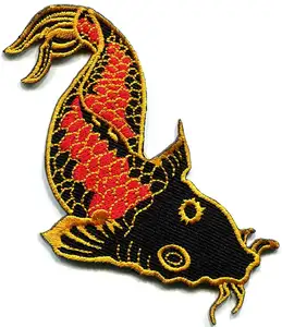 Japanese carp fish tattoo Japan love embroidered applique iron-on patch new by Patch