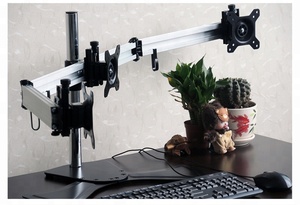 <span class=keywords><strong>Support</strong></span> de bureau en alliage d'aluminium pour trois moniteurs, compatible avec les supports et les chariots TV - Product Image 5