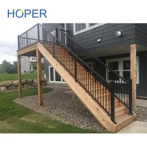 Aluminum stair handrail outdoor metal handrail for steps