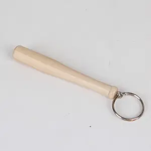 Chaveiro de beisebol, mini chaveiro de madeira de 10cm com bastão de beisebol, madeira