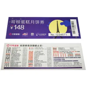 Watermark paper embossing foil perforation line security coupon ticket