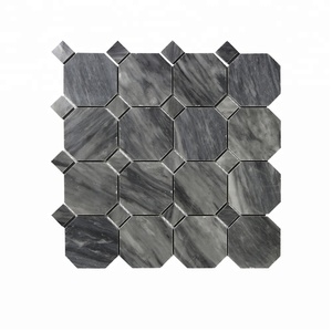 Carrelage de mosaïque en marbre gris et blanc, vintage, décoration sol et mur du millénaire, nouveau design, carreaux de mosaïque en marbre poli - Product Image 6