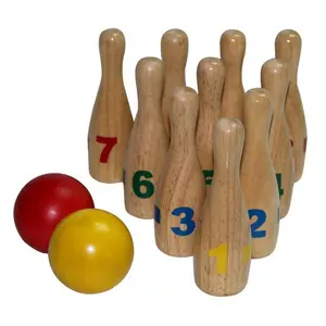 핫 잘 팔리는 야외 Custom Made 나무 Bowling Set 볼 Lawn Yard 정원 Game 대 한 Kids 및 성인