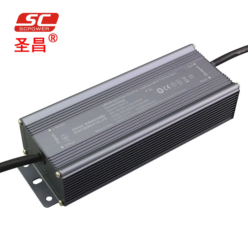 KV-12060-TD triac dimmable constant voltage 12volt transformer for led
