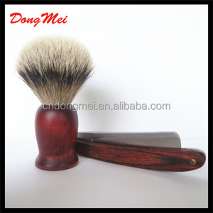 Manche en bois <span class=keywords><strong>blaireau</strong></span> ensemble, couteau <span class=keywords><strong>de</strong></span> <span class=keywords><strong>barbier</strong></span> et <span class=keywords><strong>blaireau</strong></span> - Product Image 3