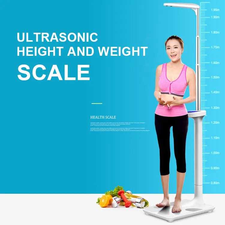 High precision height and weight scale machine with ultrasonic technoloty