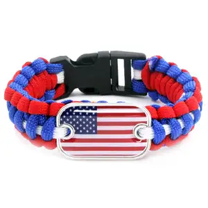 Hot Koop Goedkope Paracord Armband Multifunctionele Armband, Mode Parachute Touw Vlaggen Armband