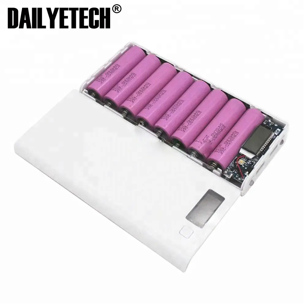 USB Power Bank Charger Case DIY Pack 8X 18650 Battery Case for Mobile Phone with torch
