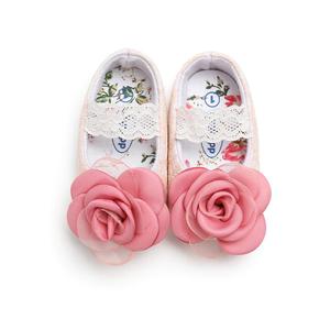 Sepatu berjalan katun desain baru sepatu bayi selop Princess bayi 0-2 tahun renda bunga untuk anak perempuan - Product Image 2