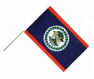 Promoción Mini <span class=keywords><strong>Bandera</strong></span> de país de <span class=keywords><strong>Belice</strong></span> personalizada al aire libre ondeando a mano <span class=keywords><strong>Bandera</strong></span> de palo de plástico - Product Image 1