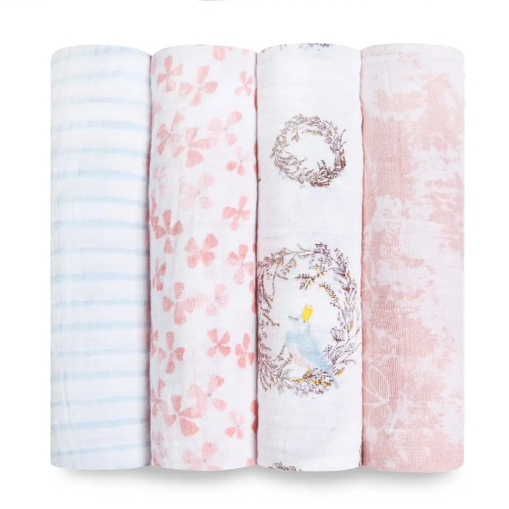 Top Seller 2022 Print High Quality 100% Cotton Newborn, Muslin Swaddle Wrap Blanket