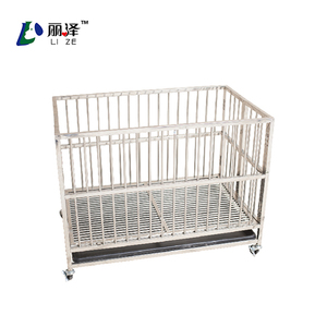 Fabrika kaynağı küçük orta büyük Metal katlanır Pet kedi köpek kafesi kediler ve köpekler için tekerlekler ile - Product Image 2