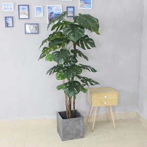 Sempreverde <span class=keywords><strong>di</strong></span> alta Simulazione Artificiale Monstera Deliciosa Piante <span class=keywords><strong>di</strong></span> Corteccia <span class=keywords><strong>di</strong></span> Albero con il Nero Vaso <span class=keywords><strong>di</strong></span> Plastica per La Casa e Giardino Decorazione - Product Image 6